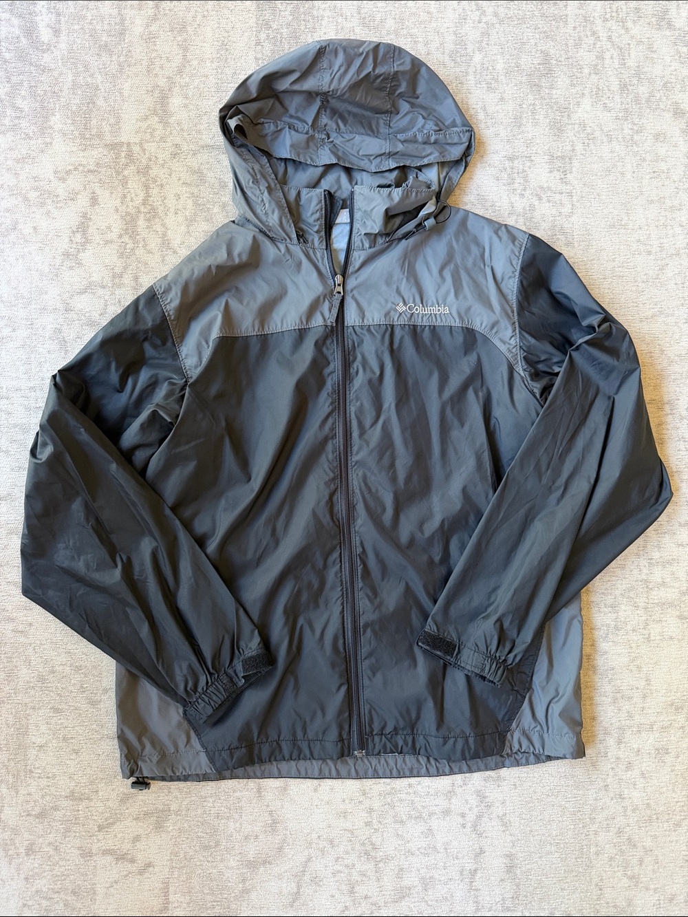 Columbia Men's Hooded Rain Jacket - Gray & Black